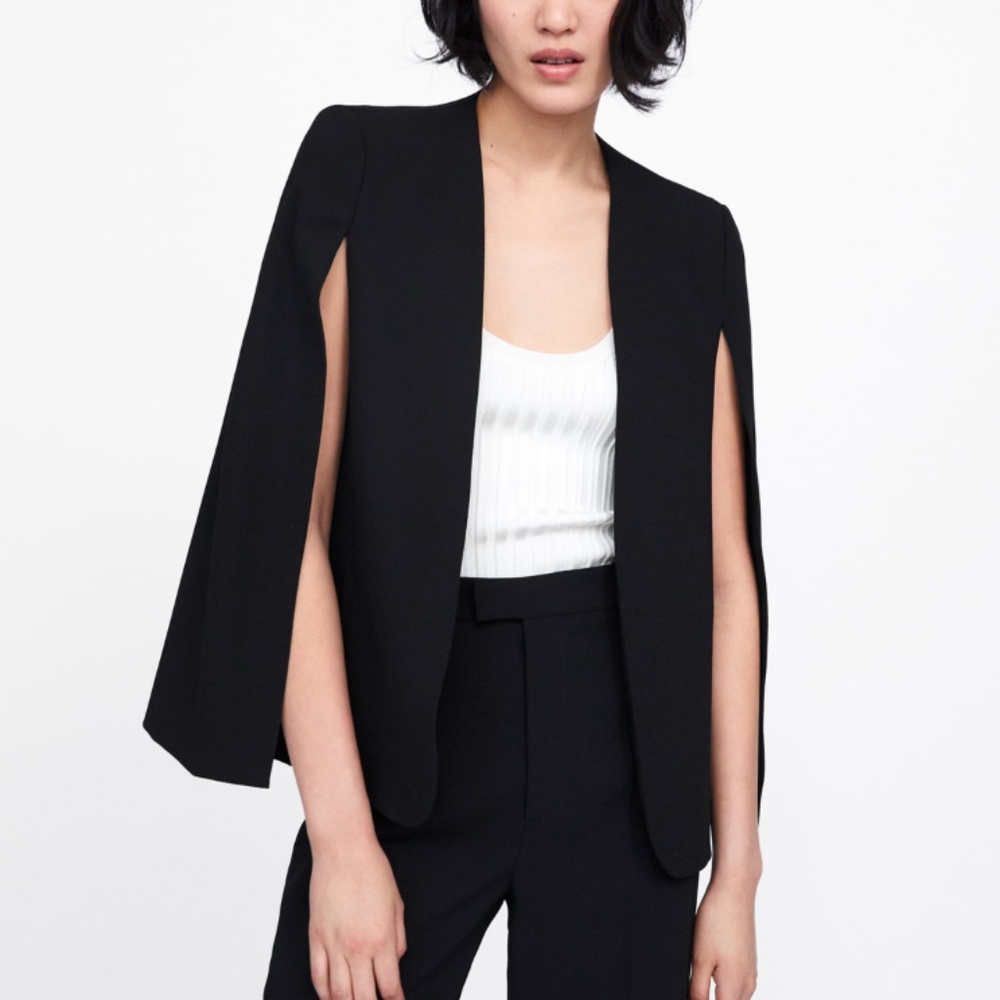 Zara Black Cape Blazer